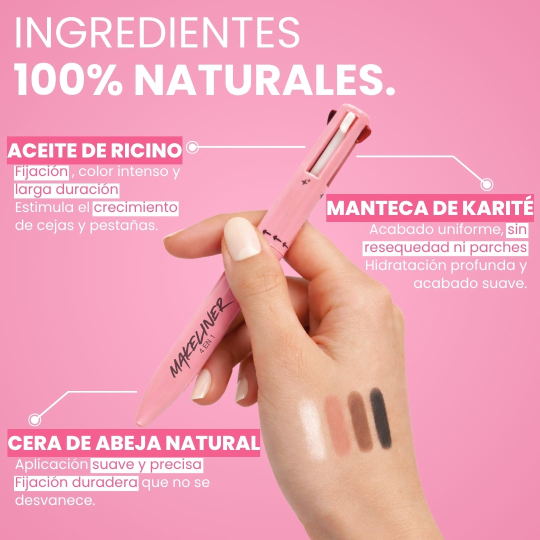 Makeliner®: Lápiz de maquillaje 4 en 1.