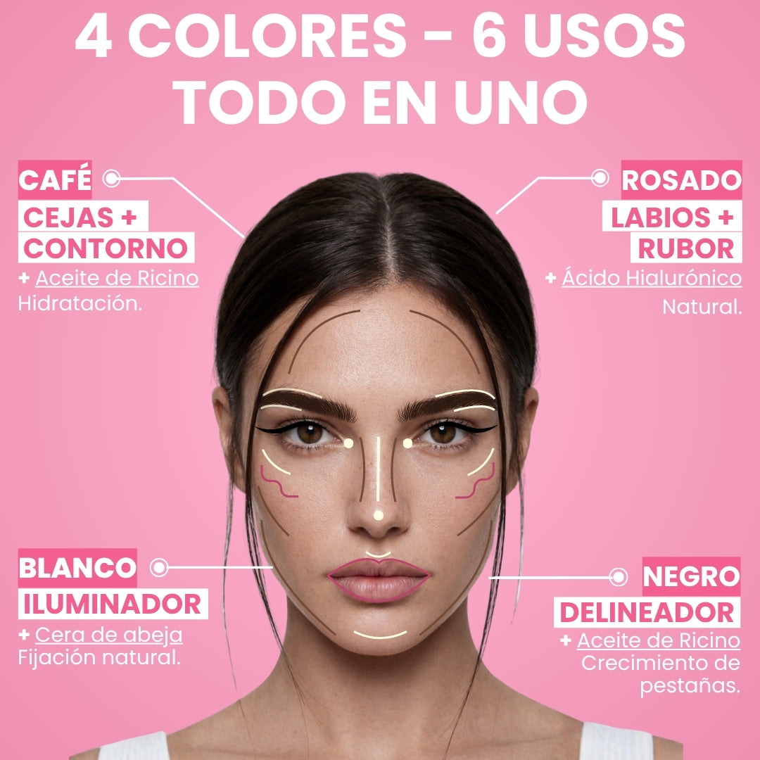 Makeliner®: Lápiz de maquillaje 4 en 1.